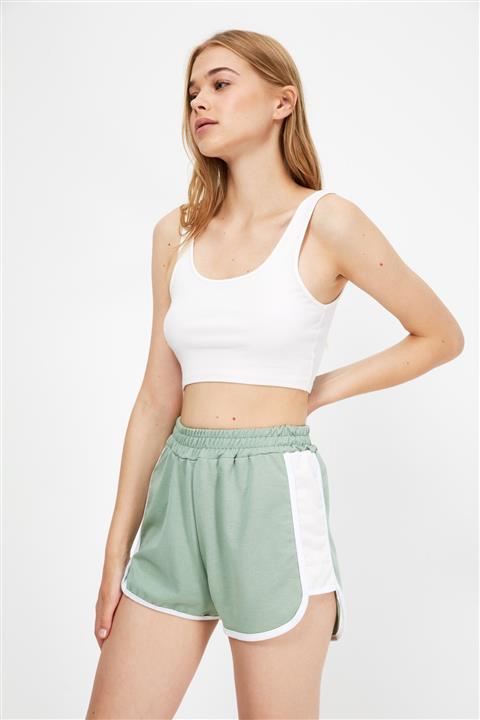 TRENDYOLMİLLA Mint Garni Detaylı Örme Şort & Bermuda TWOSS21SR0449