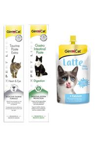 Gimcat Taurine 50 gr + Gastro 50 gr Paste Kedi Macunları + Milk Latte Calcium Sıvı Kedi Sütü 200 ml