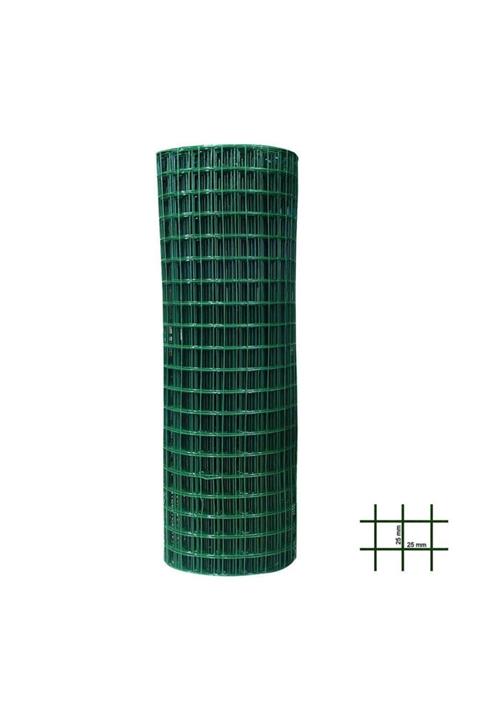 ÇINAR DİZAYN Puntalı Pvc Kaplı Çit Teli 50 Mm X 50 Mm Gözlü 120 Cm Yüksekliğinde 25 Mt