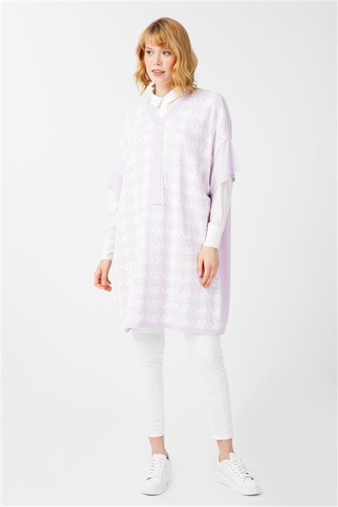 Tığ Triko Kazayağı Oversize Süveter Tunik