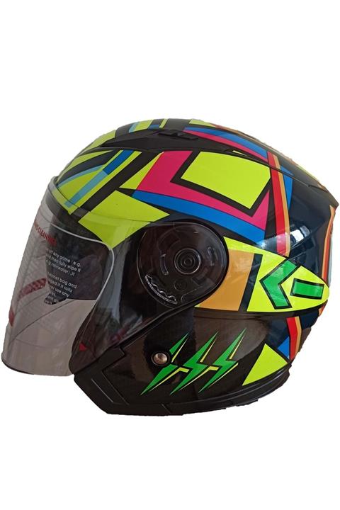 VCAN Jk512 Yarım Kask - Renkli - L