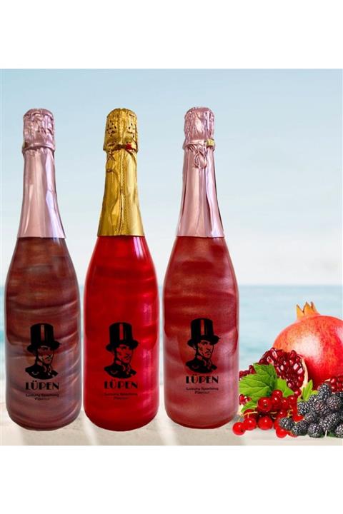 Lüpen Simli Nar Frenk Üzümü Karadut Aromalı İçecek 3 Adet