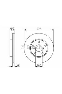 Bosch Fren Dıskı On Havalı 275mm 5 Bıjon Aurıs 07 Corolla 02 E.no:0986479341