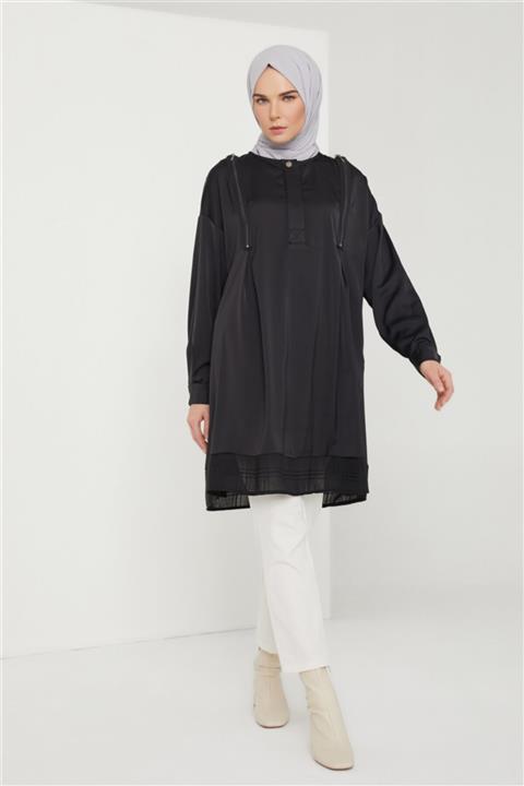 Armine Omzu Genişleyebilen Tunik 21k4518 Siyah