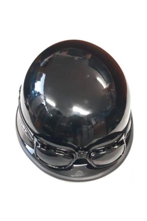 FreeM Ff-803 Chopper Gözlüklü Kask Parlak Siyah
