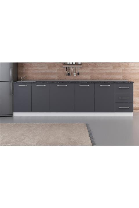 Minar 295 cm Mutfak Dolabı Beyaz Antrasit 295-a1 Alt Modül