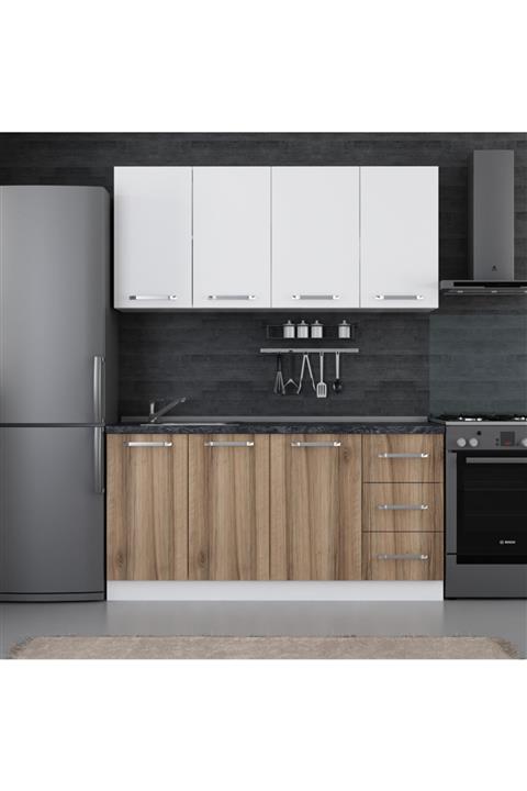 Minar 165 cm Beyaz Mutfak Dolabı Dore 165-d1