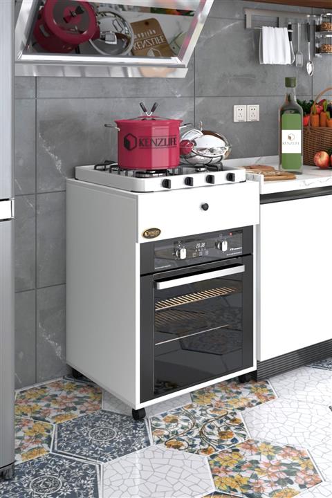 Kenzlife ankastre modülü kabini kripton byz kapaklı fırın ocak dolabı sabit tabla tekerlekli