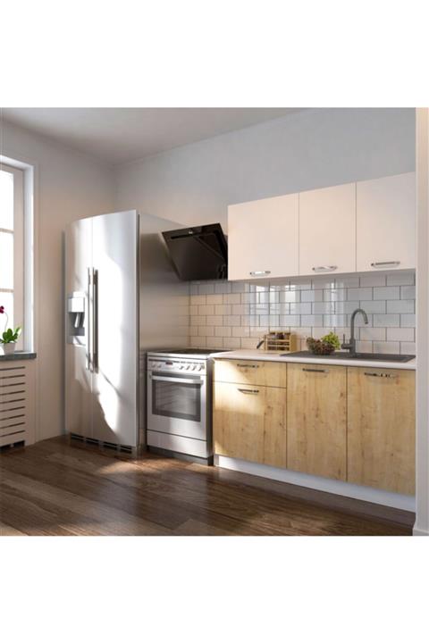 EPİCONCEPT Beyaz Safir Meşe Feyza Hazır Mutfak Dolabı 140 cm