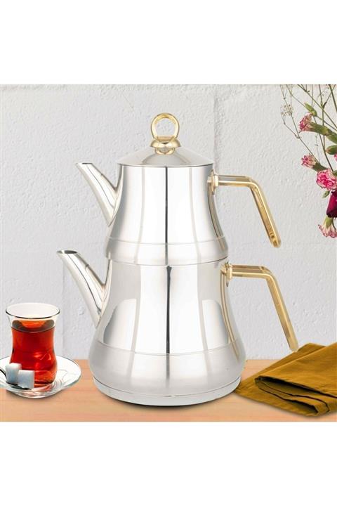 FMS Yıldız Büyük Altın Kulp Çaydanlık Takımı