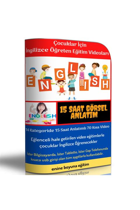 Enine Boyuna Eğitim Çocuklar Için Ingilizce Öğreten Eğitim Video Seti