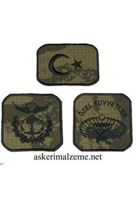 SİNGLE SWORD Özel Kuvvetler Arması Üçlü Set Cırtlı Patch, Peç Model