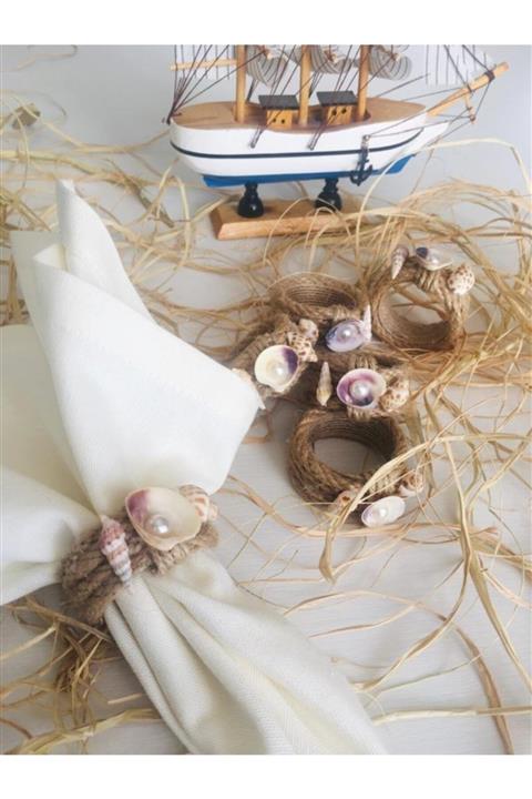 LİMOMİ Deniz Kabuğu 6'lı Peçete Yüzüğü