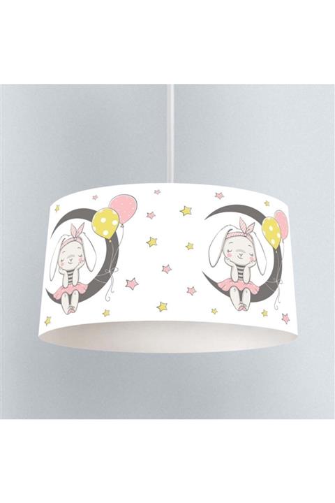 instababyrooms Çocuk Odası Sarkıt Avize Düşünceli Tavşan Desenli - Abajur Avize