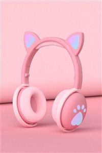 SMARTEST A Kalite Kedi Kulağı Detaylı Bluetooth Kablosuz Led Işıklı Rgb Çocuk Oyuncu Kulaklık