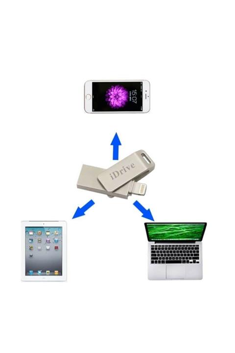 İncisoft 3.0 Lightning Metal Otg 64 Gb Telefon Tablet Laptop Masaüstü Ve Televizyon Uyumlu Flash Bellek