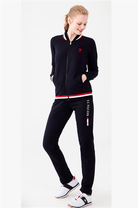 U.S. Polo Assn. %100 Pamuklu Kadın Fermuarlı Lacivert Eşofman Takım