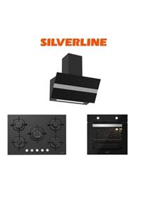 Silverline Siyah Cam Ankastre Set (3472 Bold 60+cs5365b01+bo6501b01)