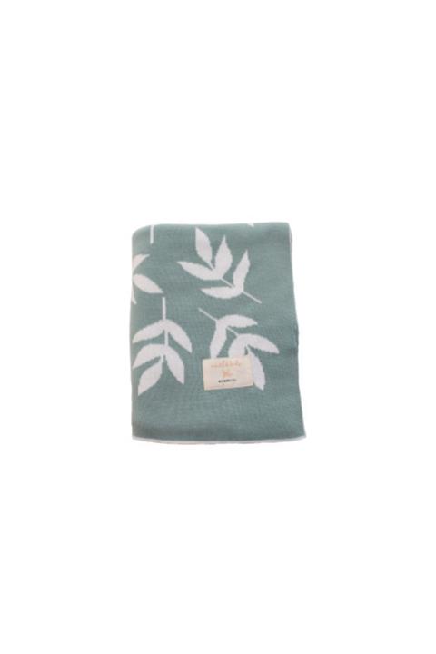 Miela Kids Yaprak Desenli Mint Triko Battaniye