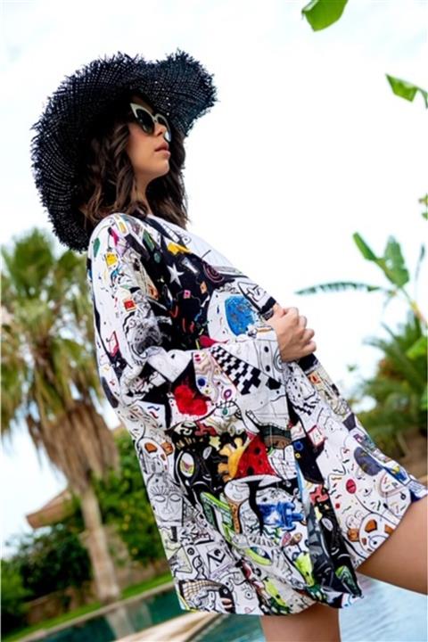 ELAF Galaxy Kısa Kimono Pareo