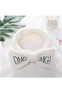 muustie Fiyonklu Omg Peluş Saç Bandı Krem Renk