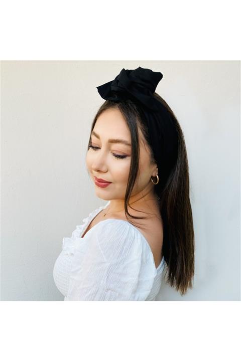 Lovesome Handmade Siyah Afrika Model Telli Kadın Saç Bandı Bandana