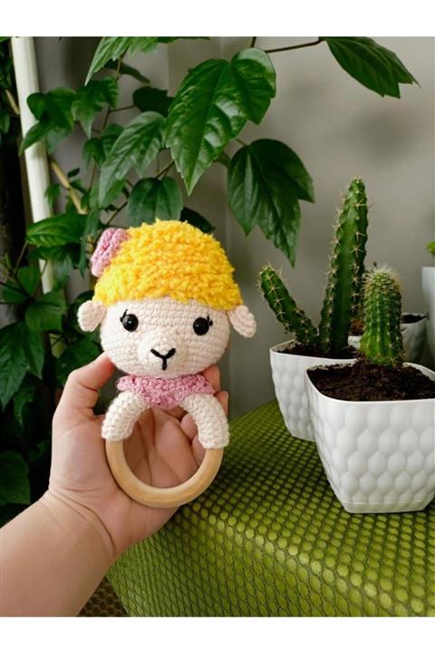 YANNS Amigurumi Organik Çıngıraklı Diş Kaşıyıcı Kuzu