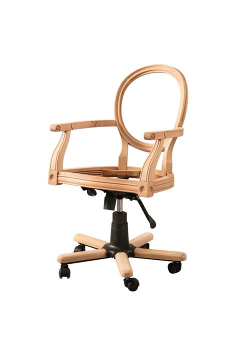 ROYS AHŞAP Ahşap 5513 Masif Ham Madalyon Dönebilen Sandalye