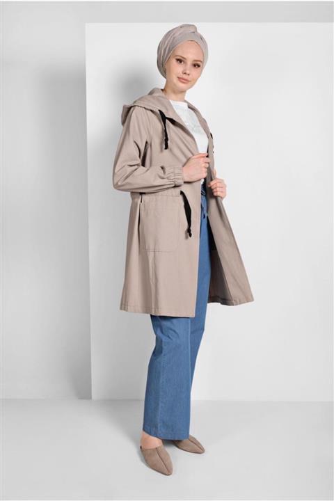 TRENDTESETTÜR Beli Büzgülü Trençkot 67107