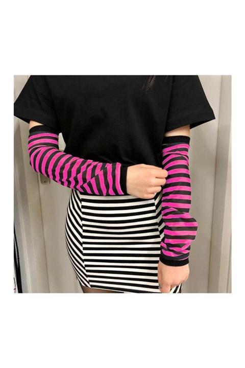 Köstebek Ikili Siyah Pembe Çizgili Kolluk