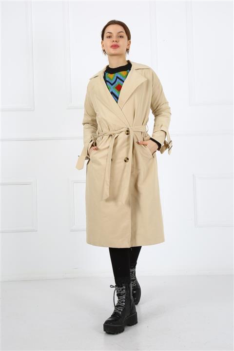 Modamileva Trenç Bej Astarlı Trenç