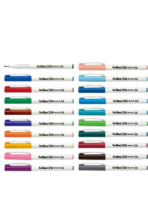 artline 210 Keçe Uçlu Yazı Ve Çizim Kalemi 0.6 Mm 20 Renk Set - Kozme Store