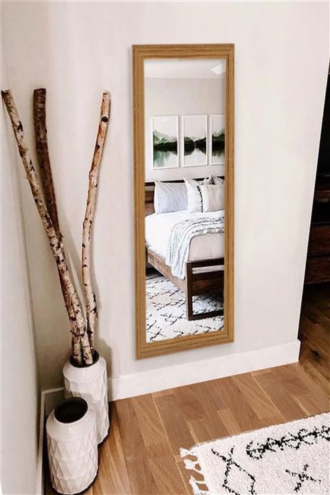 Hüma's Dekoratif Retro Teak Boy Aynası 160 X 48 cm