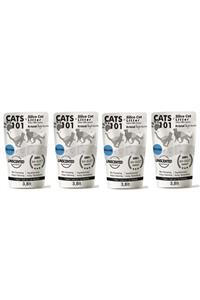 Cats101 Tozsuz Silika Kedi Kumu - Idrar Kurutucu Mikrop Önleyici Kristal Kedi Kumu - 3,8 Lt X 4 Pkt