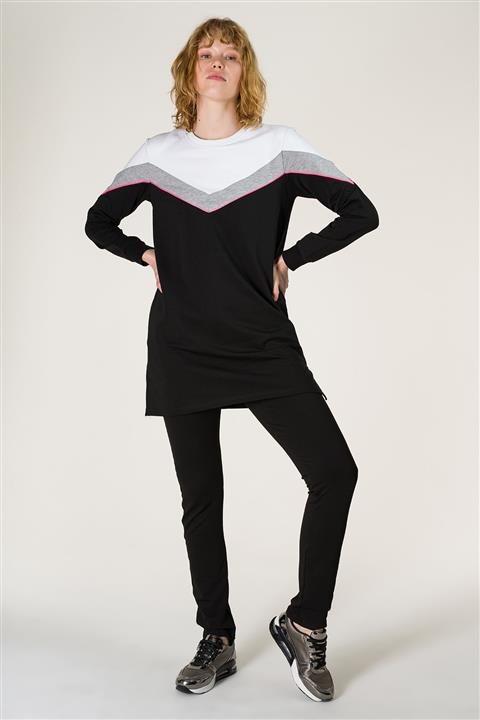 Runever Kadın Siyah Tesettür Takımı