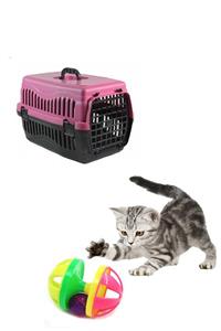 AST GROSS PET Pembe Kedi Taşıma Çantası Ve Çıngıraklı Kedi Oyuncağı