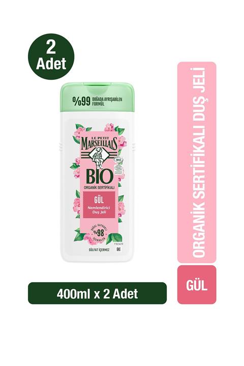 Le Petit Marseillais Bio Gül Duş Jeli 400 Ml*2