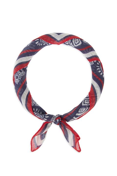 Mavi Desenli Lacivert Bandana