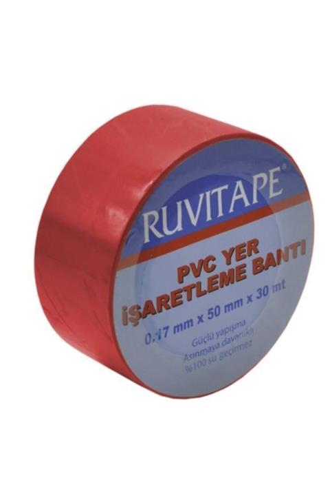 AVMDEPO Ruvitape Yer Işaretleme Bandı Kırmızı 50 mm 30 Metre