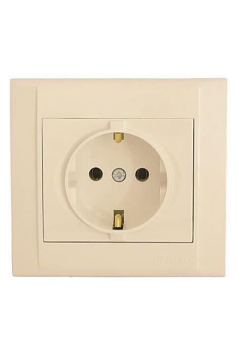 MAKEL Defne Krem Çocuk Korumalı T.priz