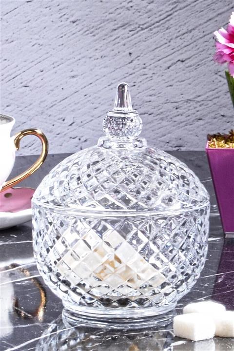 pearly.co Kesme Kapaklı Cam Şekerlik