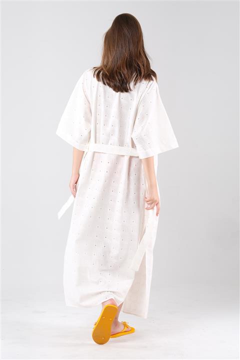 VALERIA Pamuklu Vual Kumaş Karmera Kimono