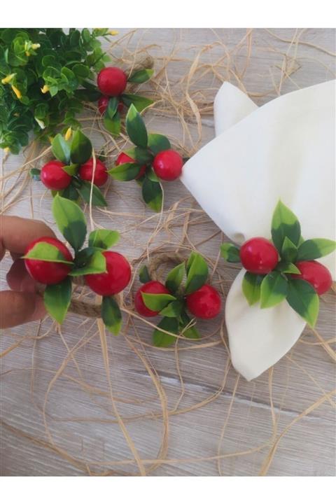 LİMOMİ Kiraz Salkımı 6'lı Peçete Yüzüğü