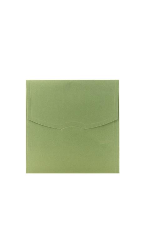 Ege 18x18 cm Metalik Nane Altın 250 gr Lüks Davetiye Zarfı - 50 Adet