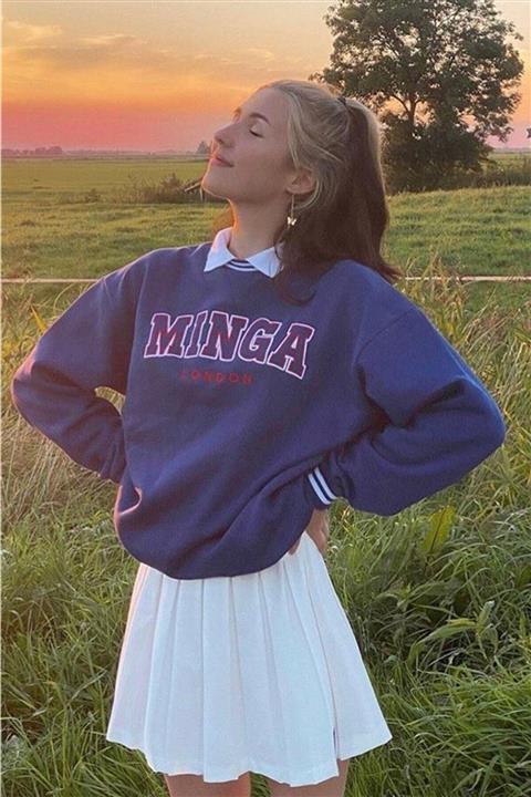 Madmext Mad Girls Mavi Sweatshirt Mg1146