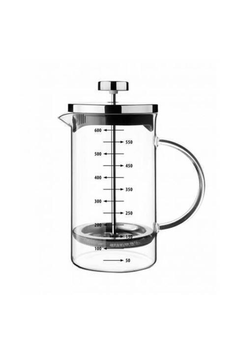 TRHEDİYE Cambu 3'ü Bir Arada French Press 600 Ml + Lila Metal Kapaklı Policarbon Kupa Mug 500 Ml 2 Li Set