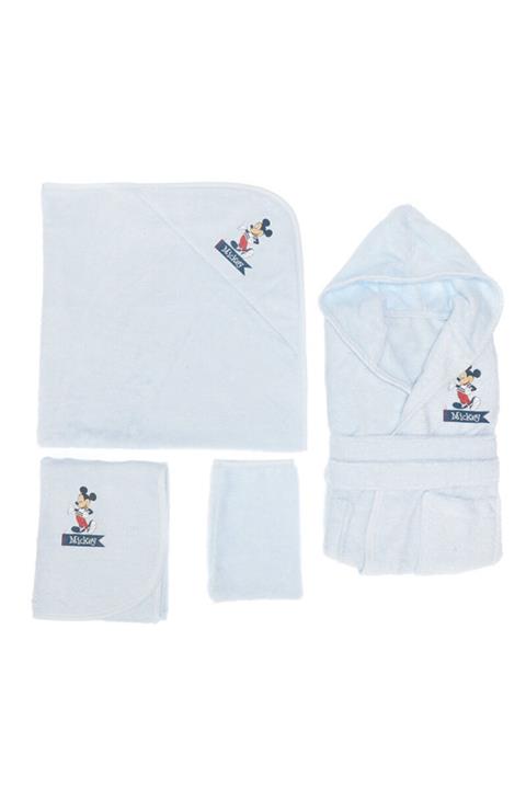 Özdilek Mickey Mouse Disney Lisans Nakışlı Bambu Yenidoğan Bebek Seti Mavi