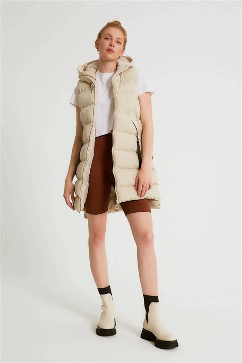 Robin Kapüşonlu Cepli Şişme Yelek Taş