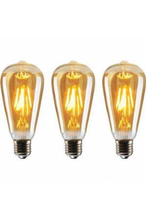 grafen Edison Flamanlı Rustik St64 4 Watt Led Ampul3 Lü Paket