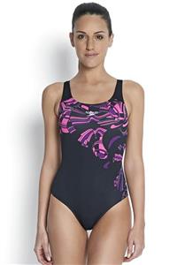 SPEEDO Placement Endurance+ Kadın Mayo - Siyah/Pembe